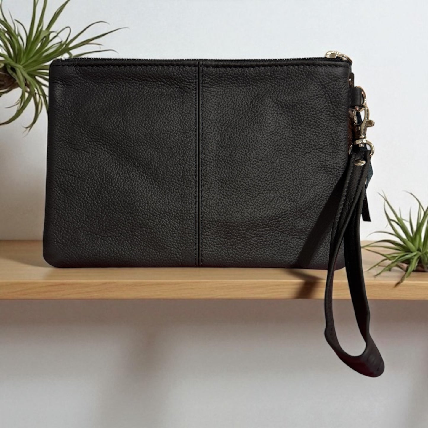 Zara Tooled Leather/Cowhide Clutch D