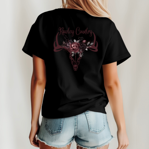 Women's Floral Skull Tee