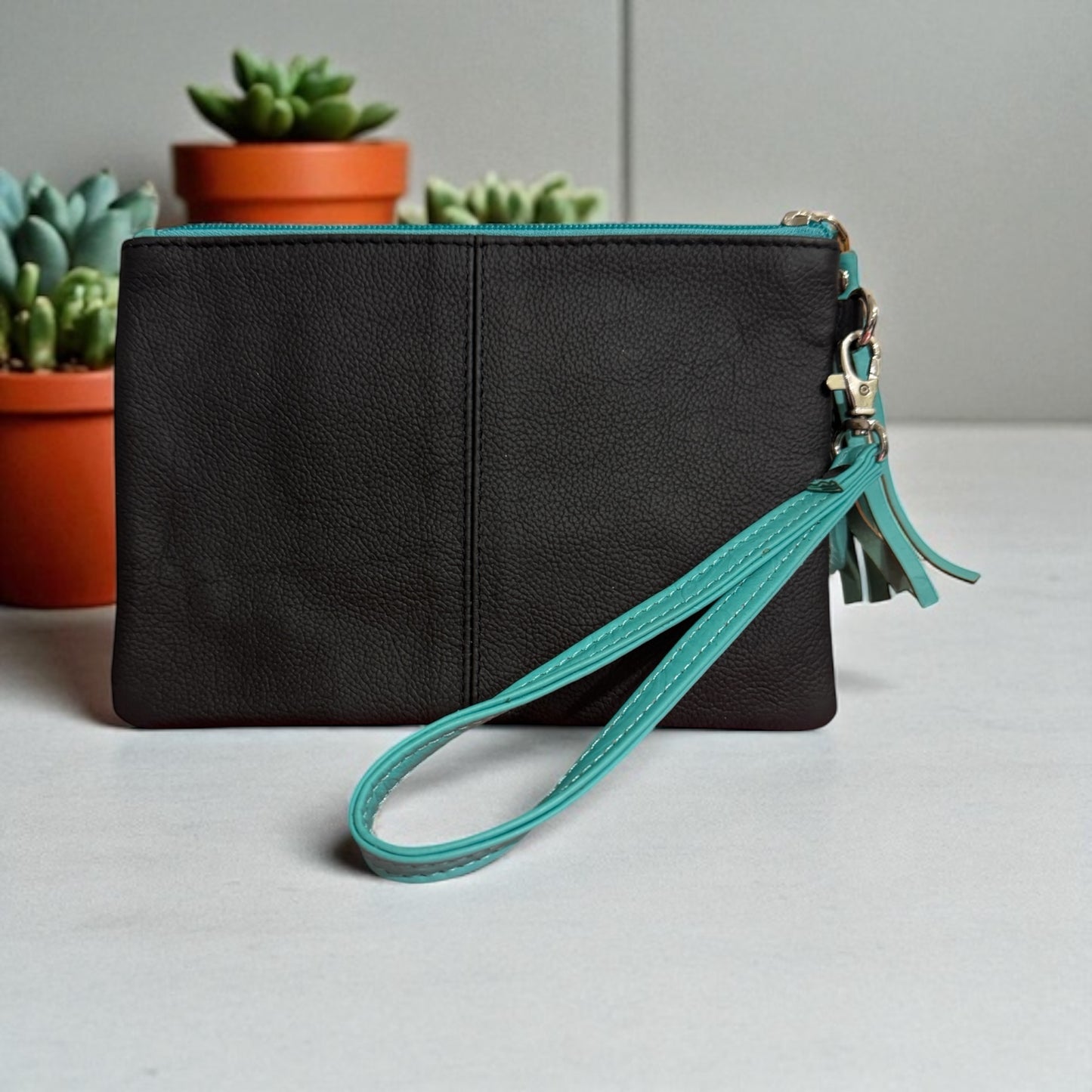 Zara Tooled Leather/Cowhide Clutch E