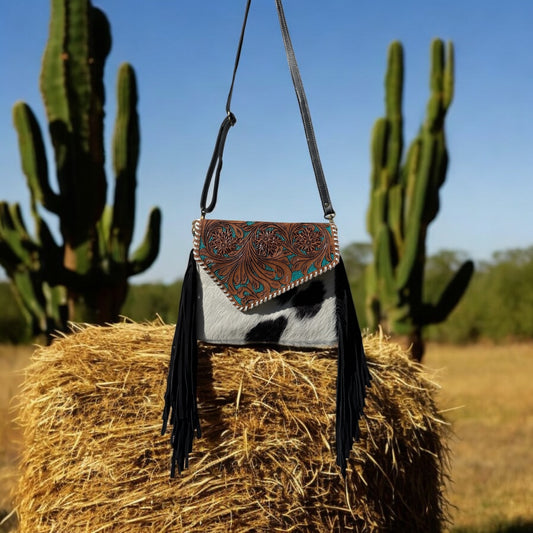 Colby Tooled Leather Cowhide Bag C