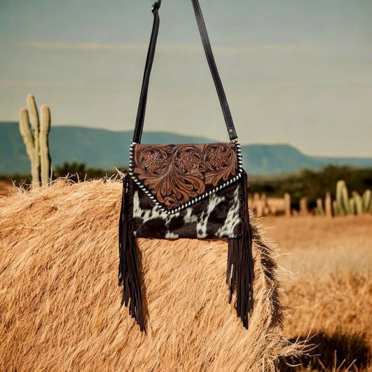 Colby Tooled Leather Cowhide Bag D
