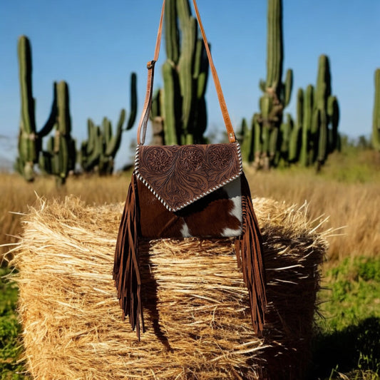 Colby Tooled Leather Cowhide Bag B
