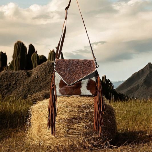 Colby Tooled Leather Cowhide Bag A