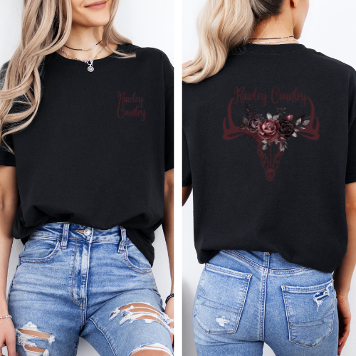 Women's Floral Skull Tee
